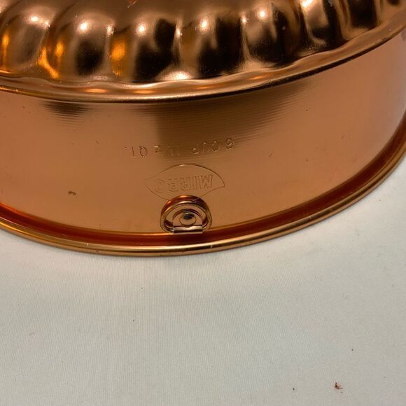 Vintage Mirro Copper Tone Jello Mold Bundt Cake Pan Tin Circle 6 Cup - Picture 3 of 6